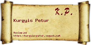Kurgyis Petur névjegykártya